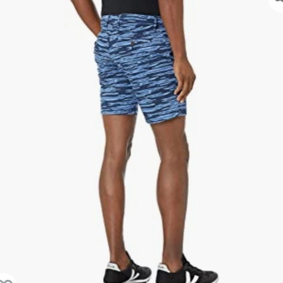 Goodthreads 7" Inseam Flat-Front Stretch Chino Shorts iBlue Camo Stripe Waist 42 - Picture 3 of 8